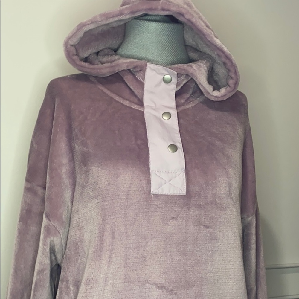Lavender women’s 3/4 zip drawstring waist hoodie